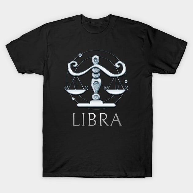 Libra Zodiac Sign T-Shirt by Author Gemma James